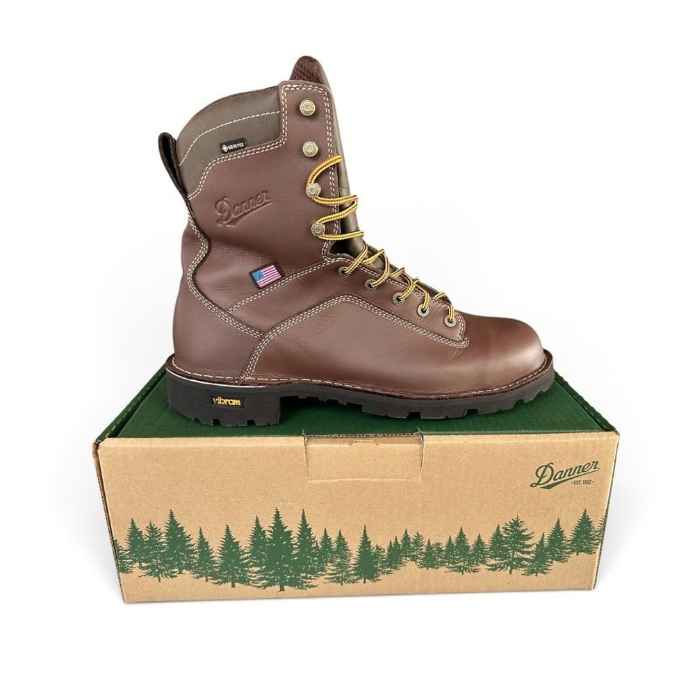 Danner Quarry USA 8" Alloy Toe Work Boots Brown Gore-Tex 17307 Men's Size 12